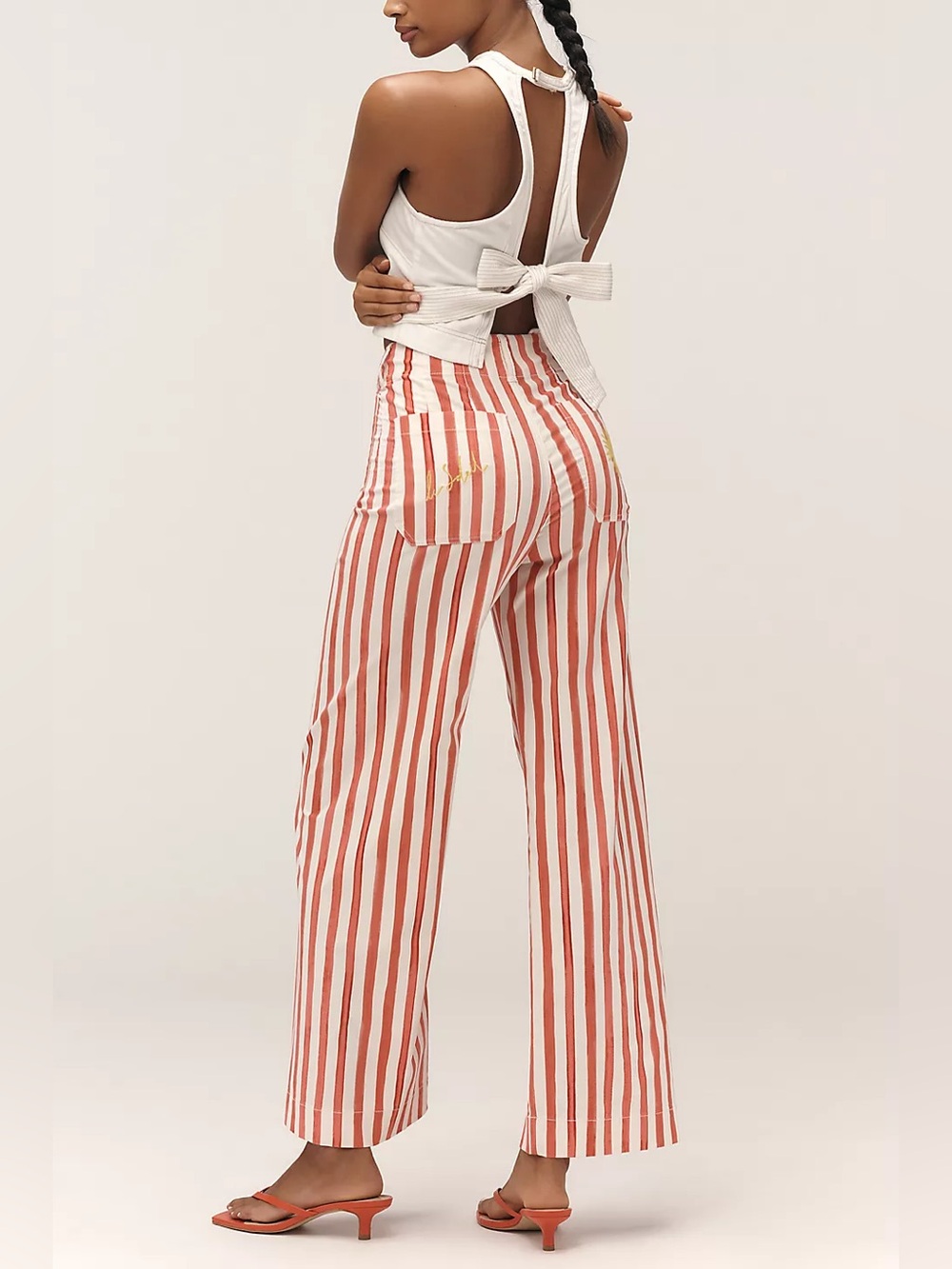 Anthropologie NWT Maeve The Colette Nephthys Illustrated Wide Leg Pant Striped